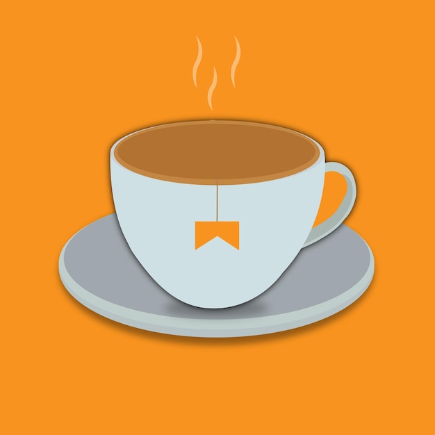 Cup of Hot tea Hot tea drink cup Vector illustration