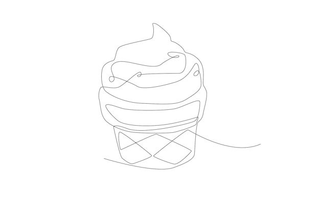 A cup of ice cream line art