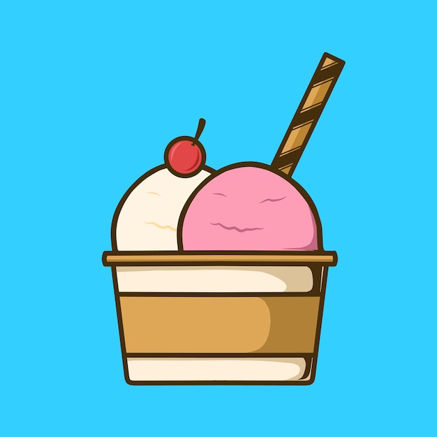 cup of ice cream vector