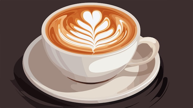 라테 아트 (latte art) 라고 쓰여진 디자인이 있는 라테 아트의 컵