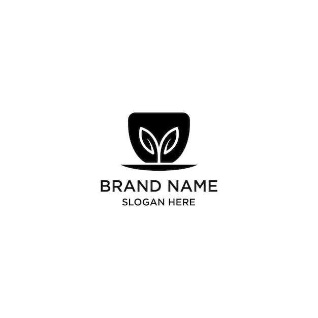 Vector cup leaf logo template