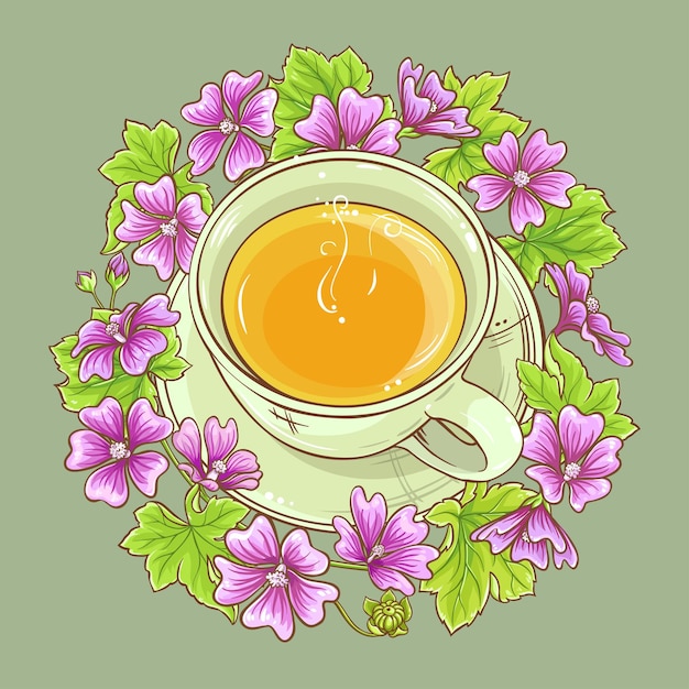 чашка чая мальва