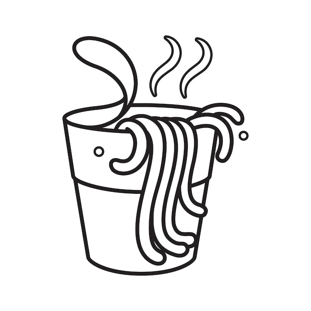 Cup noodles drawing vector