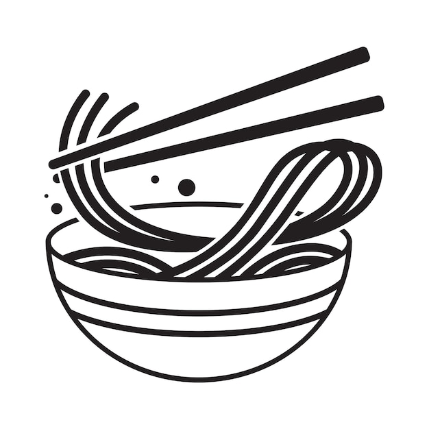 Cup noodles drawing vector