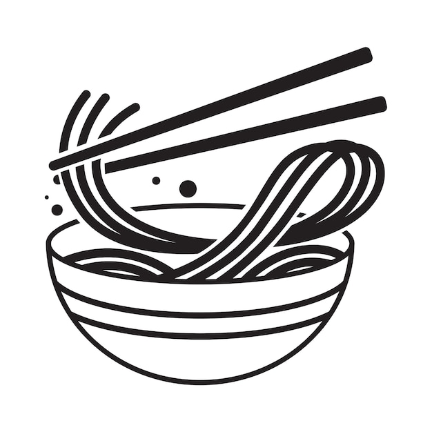 Vettore vettore di disegno delle tagliatelle della tazza