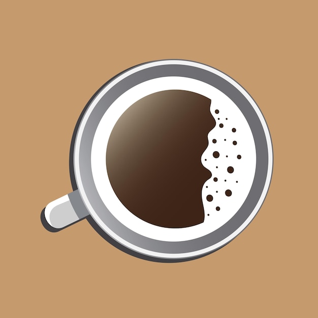 Вектор Чашка кофе с пеной сверху векторная иллюстрация