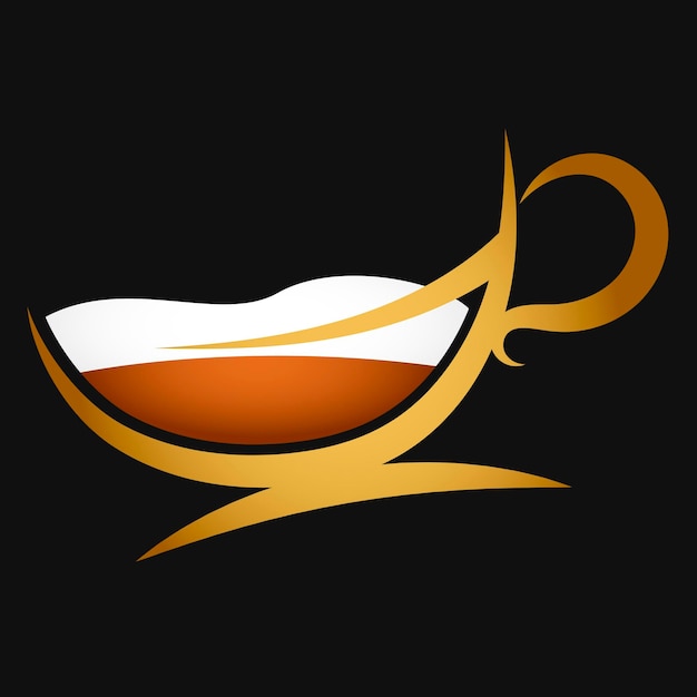 Cup silhouet met zwarte koffie en schuim