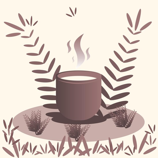 Vector a cup of tea for hygge lifestyle illustration