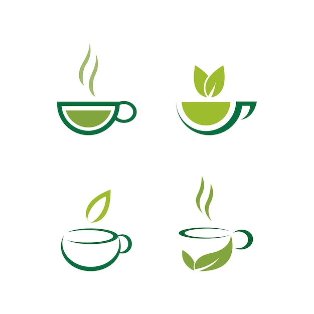 Vector cup of tea logo template vector icon illustration