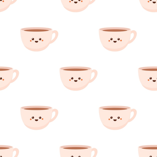 Cup of tea with smile pattern