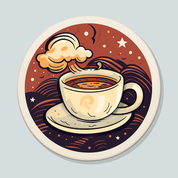 a cup of tea with a star on the top