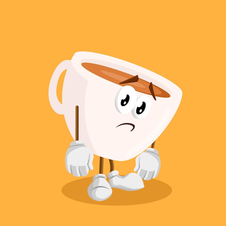वेक्टर cup tealogo mascot sad pose