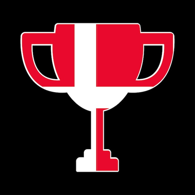 Cup of the winner of the competition in the color of Denmark Vector illustration