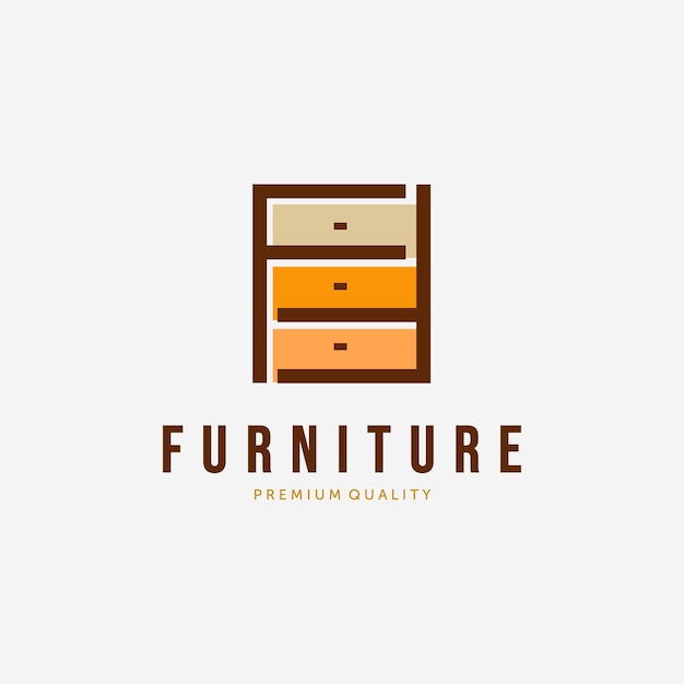 Vector cupboard logo vector design vintage, illustration of minimalist furniture, simply interior concept