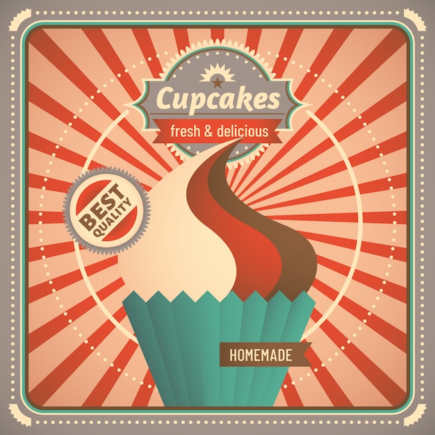 Vector cupcake background design