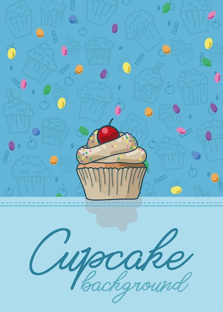 Vettore sfondo di cupcake