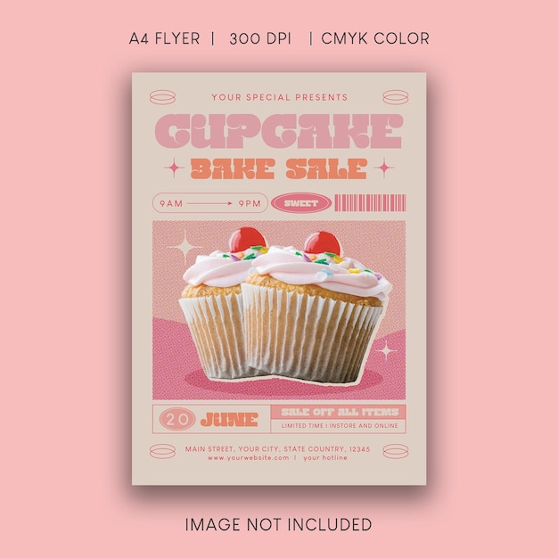 cupcake bake sale flyer