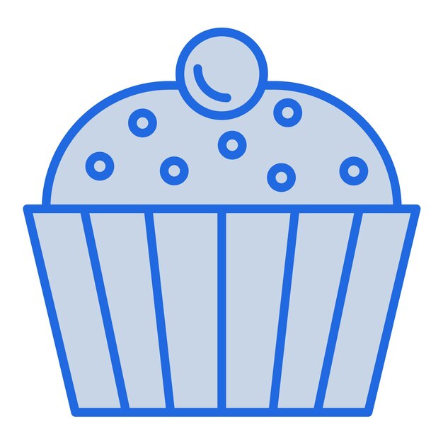 ベクトル カップケーキの青い色のイラスト