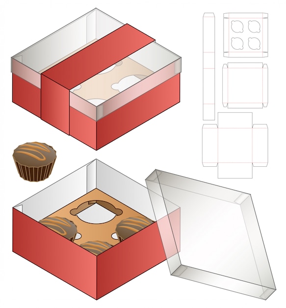 The Cake & Sugarcraft Store 2 Hole Cupcake Box Red - Boards, Boxes &  Packaging from The Cake And Sugarcraft Store Ltd UK