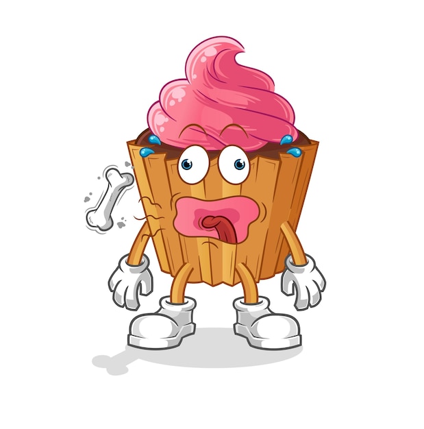 Cupcake burp mascotte cartoon vector