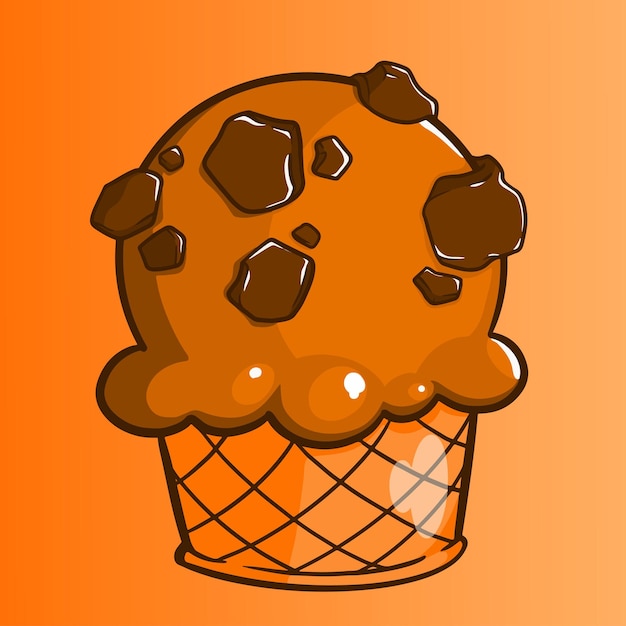 Vector cupcake cartoon illustration