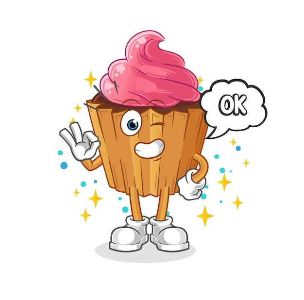 Cupcake eens mascotte cartoon vector