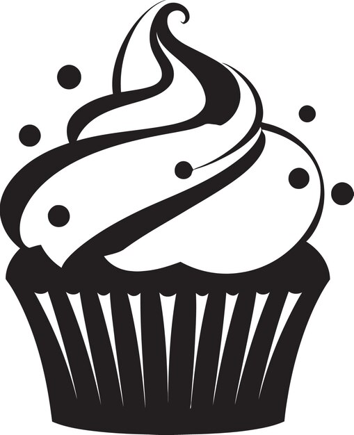 Vettore cupcake elegance black logo icon vector sweet treat mastery black cupcake icon design