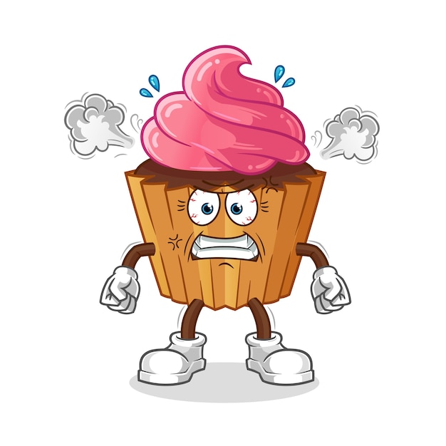 Cupcake erg boos mascotte