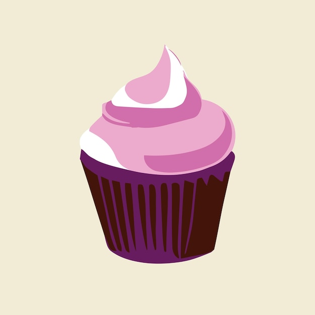 Cupcake flat design logo of pastry dessert