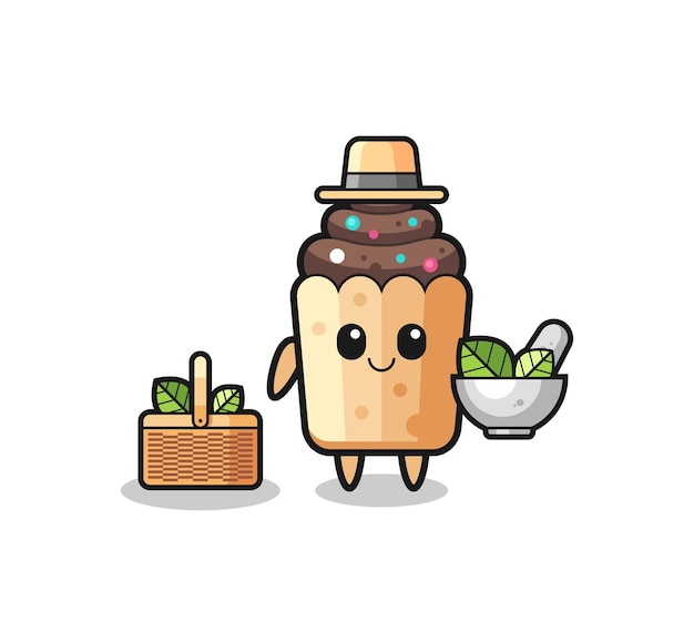 Cupcake herbalist cute cartoon cute design