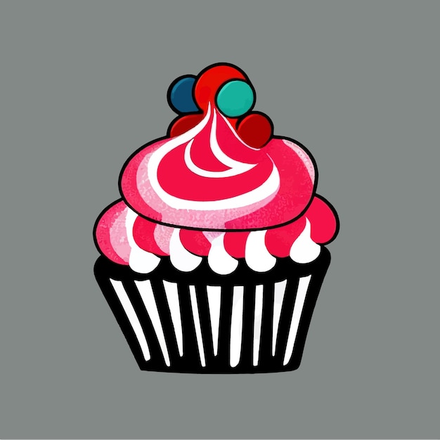 Cupcake icon version cupcake vector icon on colored background small cake designed to serve one