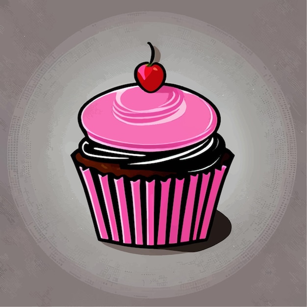 Cupcake icon version cupcake vector icon on colored background small cake designed to serve one