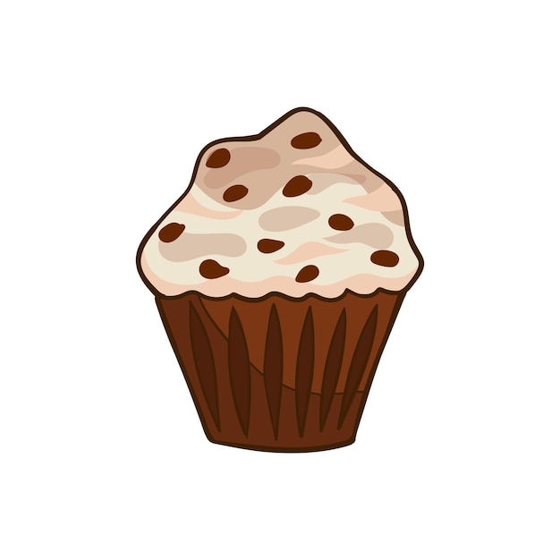 Cupcake isolated on white background Vector illustration in cartoon style