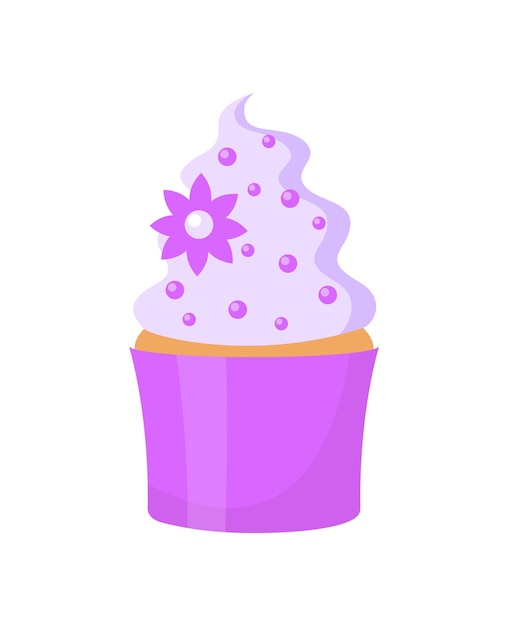 Vector cupcake. isolated on white background