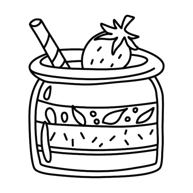 Cupcake in jar vector doodle drawing