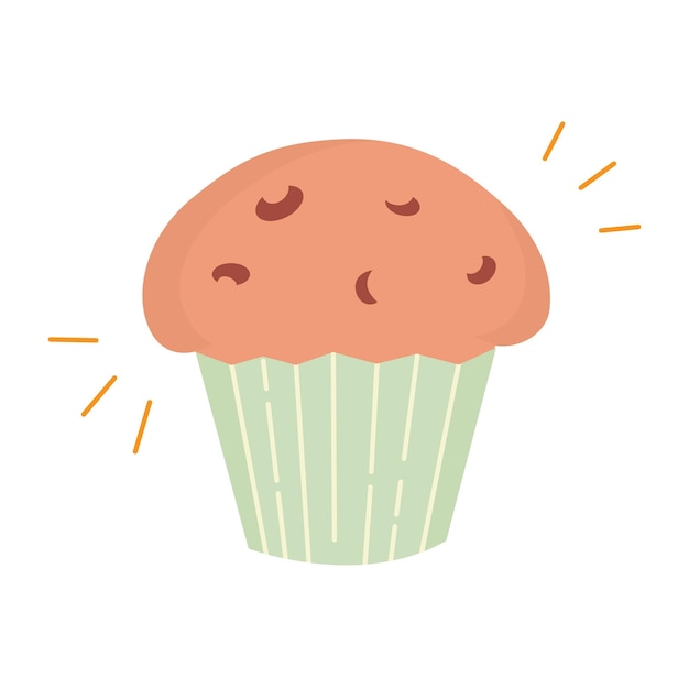 Cupcake kleur pictogram vector geïsoleerd op een witte achtergrond