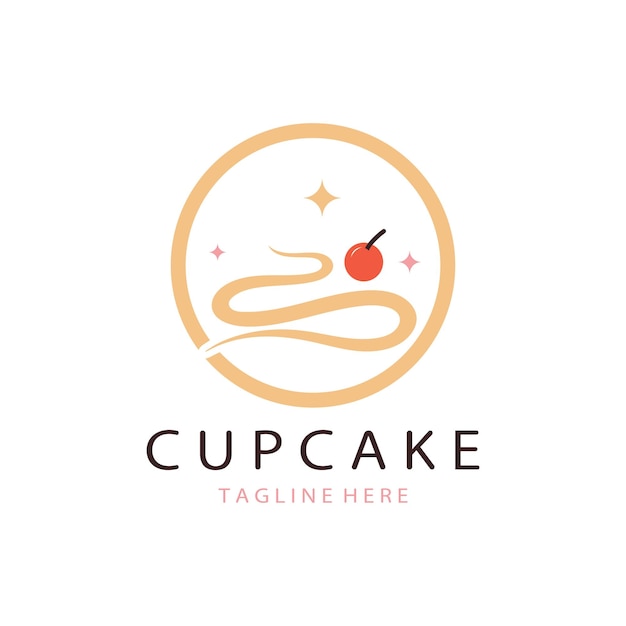 カップケーキ ロゴ デザイン ベクトル イラスト テンプレート カップケーキ ベーカリー アイコンケーキ storecaker ショップ ベクトル