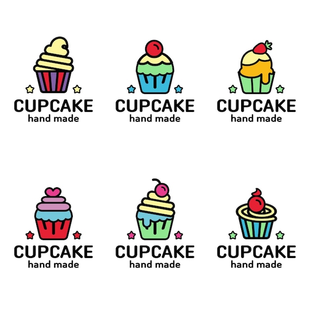 cupcake logo set