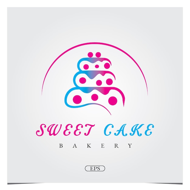 Cupcake logo torta dolce logo negozio di torte logo torta panetteria design logo premium elegante modello vettoriale eps 10