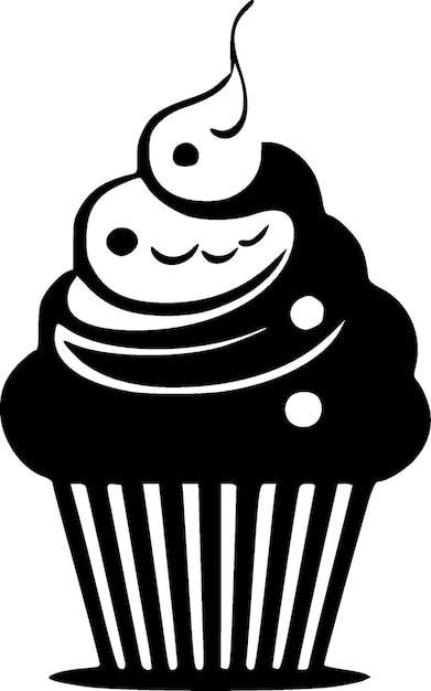 Illustrazione vettoriale di cupcake minimalist e flat logo