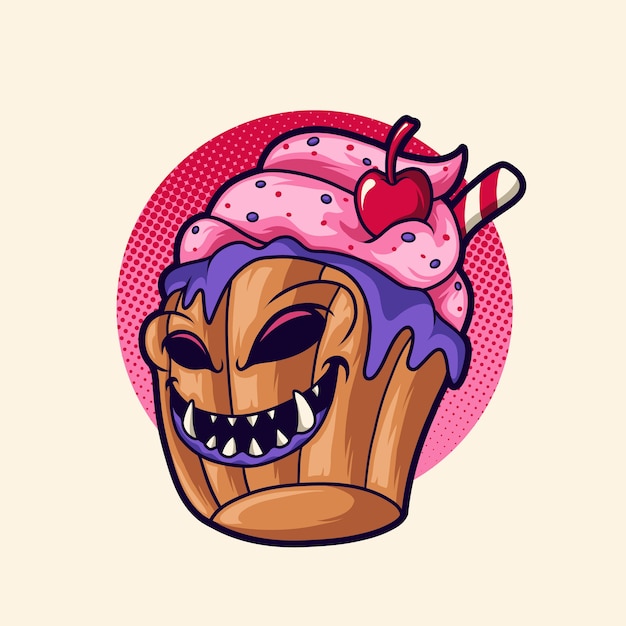 Cupcake monster illustration