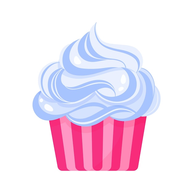 Cupcake or muffin with blue cream.