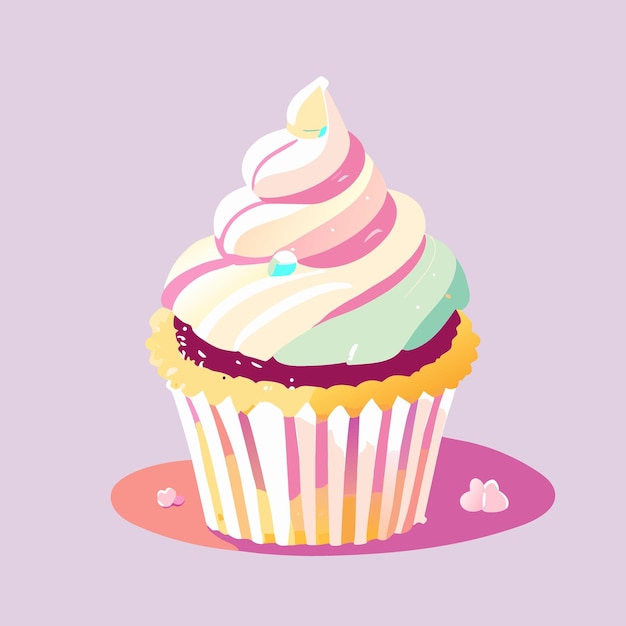 cupcake pastel vectorillustratie plat