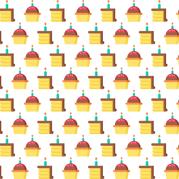 Vector cupcake pattern background