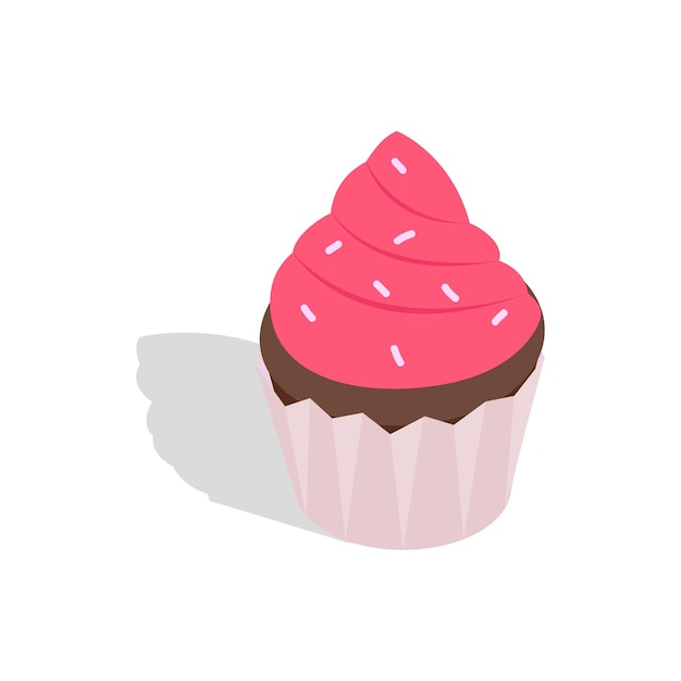 Cupcake pictogram in isometrische 3D-stijl geïsoleerd op witte achtergrond Bakken symbool