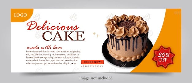 Cupcake poster banner template flat design