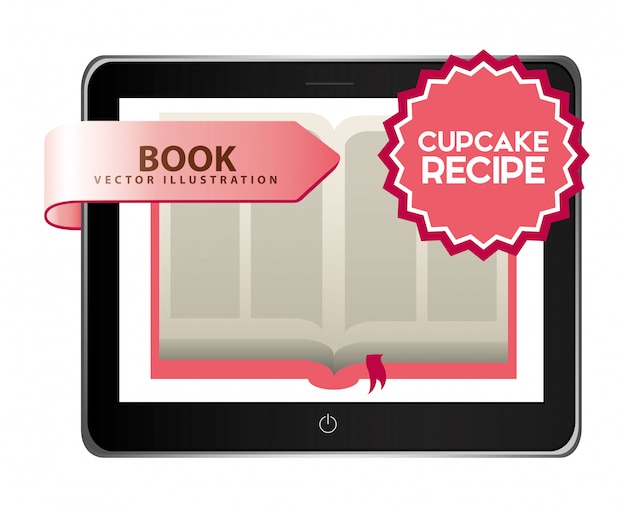 Vector cupcake receptenboek