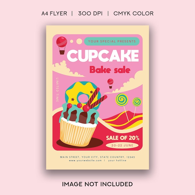 Vector cupcake sale flyer