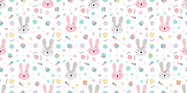 Cupcake seamless pattern Easter cake background