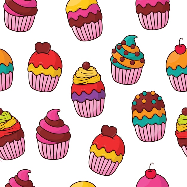 Cupcake seamless pattern